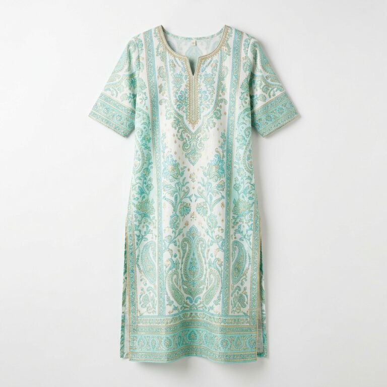 GoSriKi Women’s Floral Printed Pure Cotton Straight Kurti