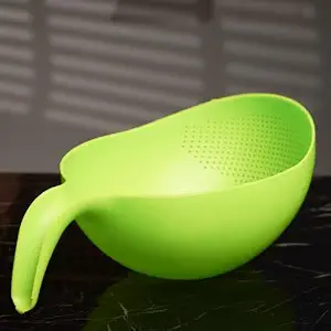 Clazkit Multi-Purpose Strainer or Washer Bowl for Rice Fruits & Vegetable Rice Bowl Color May Vary, Plastic – 10.2 x 17.5 x 24.3 Centimeters